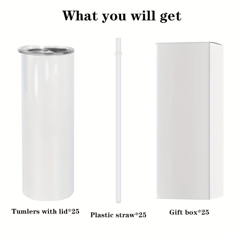 25pcs 20oz Straight Stainless  - Tumbler 20Oz White incelemesi ve fiyatı