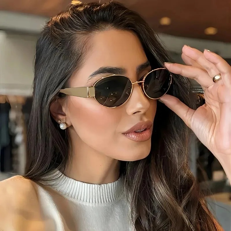 New Oval Sunglasses for Women  - Metal Photo Panel incelemesi ve fiyatı
