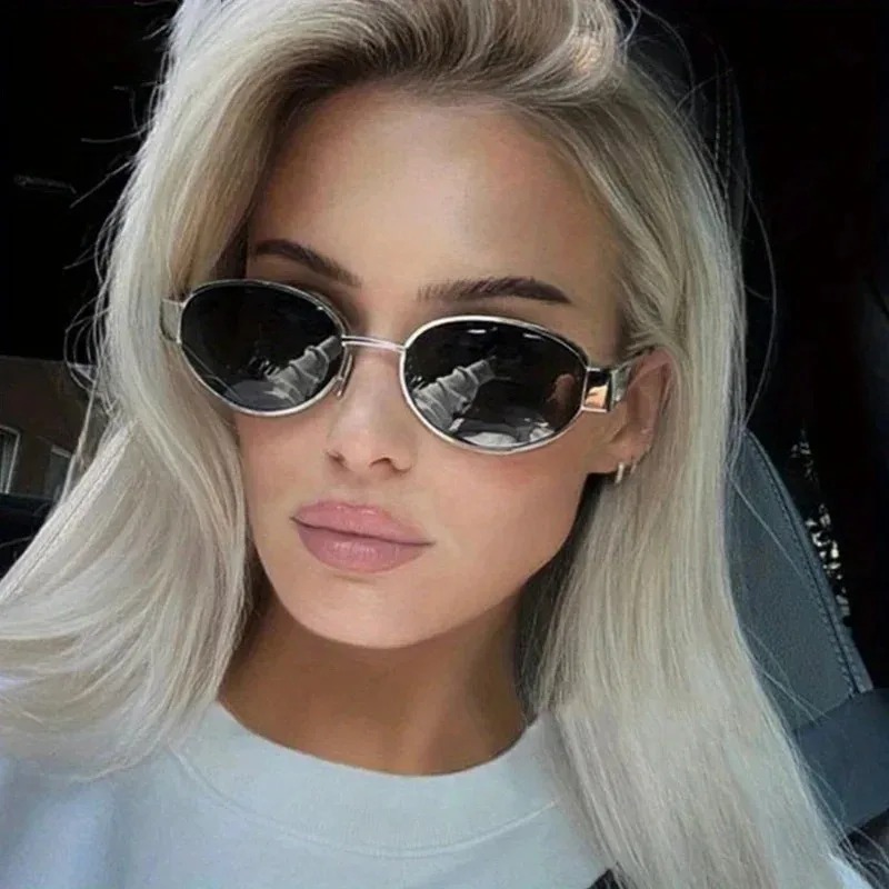 New Oval Sunglasses for Women  - Metal Photo Panel incelemesi ve fiyatı