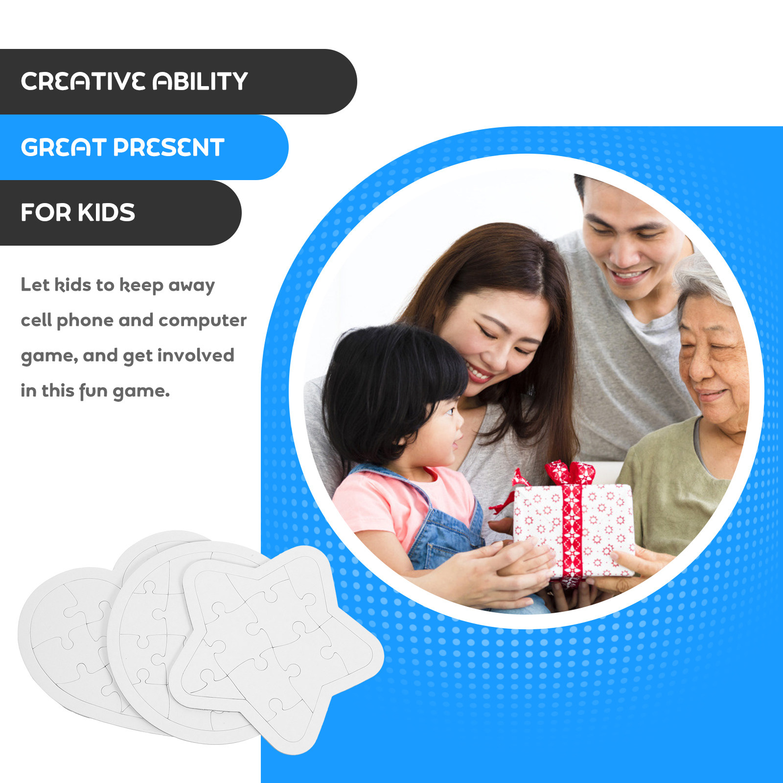 6Pcs Cartoon Blank DIY Drawing - Puzzle Blank White incelemesi ve fiyatı