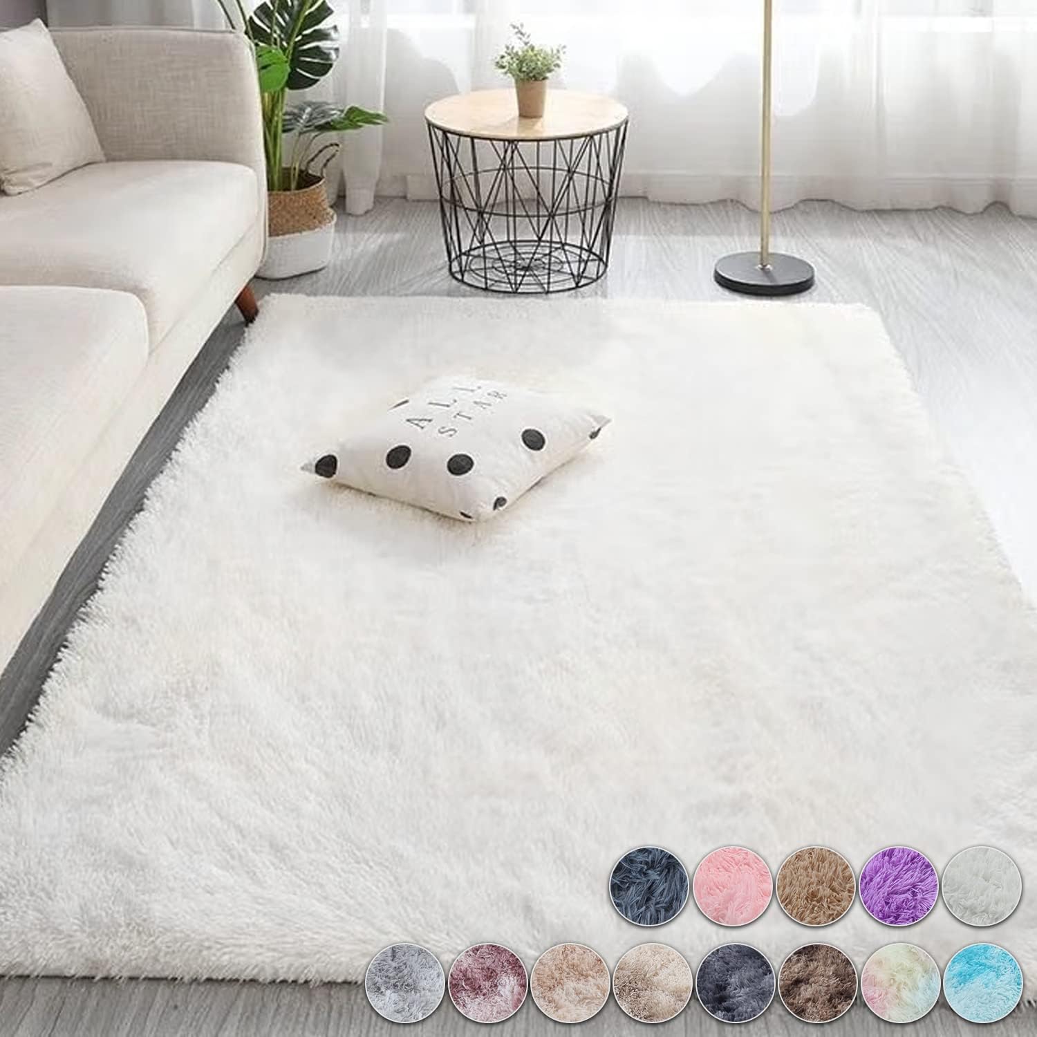 Fluffy Cream White Woolen Rug  - Door Mat Blank incelemesi ve fiyatı