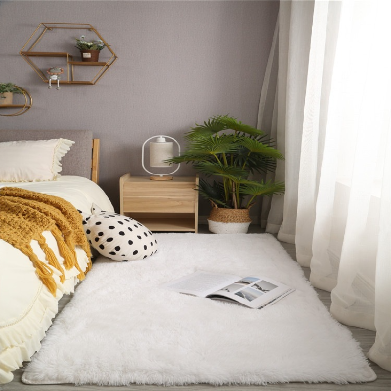 Fluffy Cream White Woolen Rug  - Door Mat Blank incelemesi ve fiyatı
