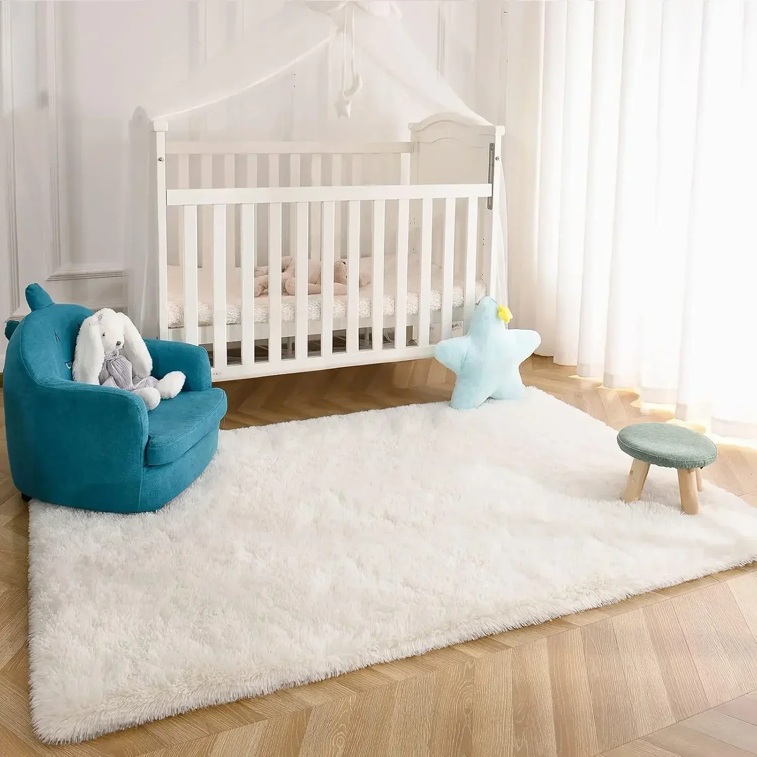 Fluffy Cream White Woolen Rug  - Door Mat Blank incelemesi ve fiyatı
