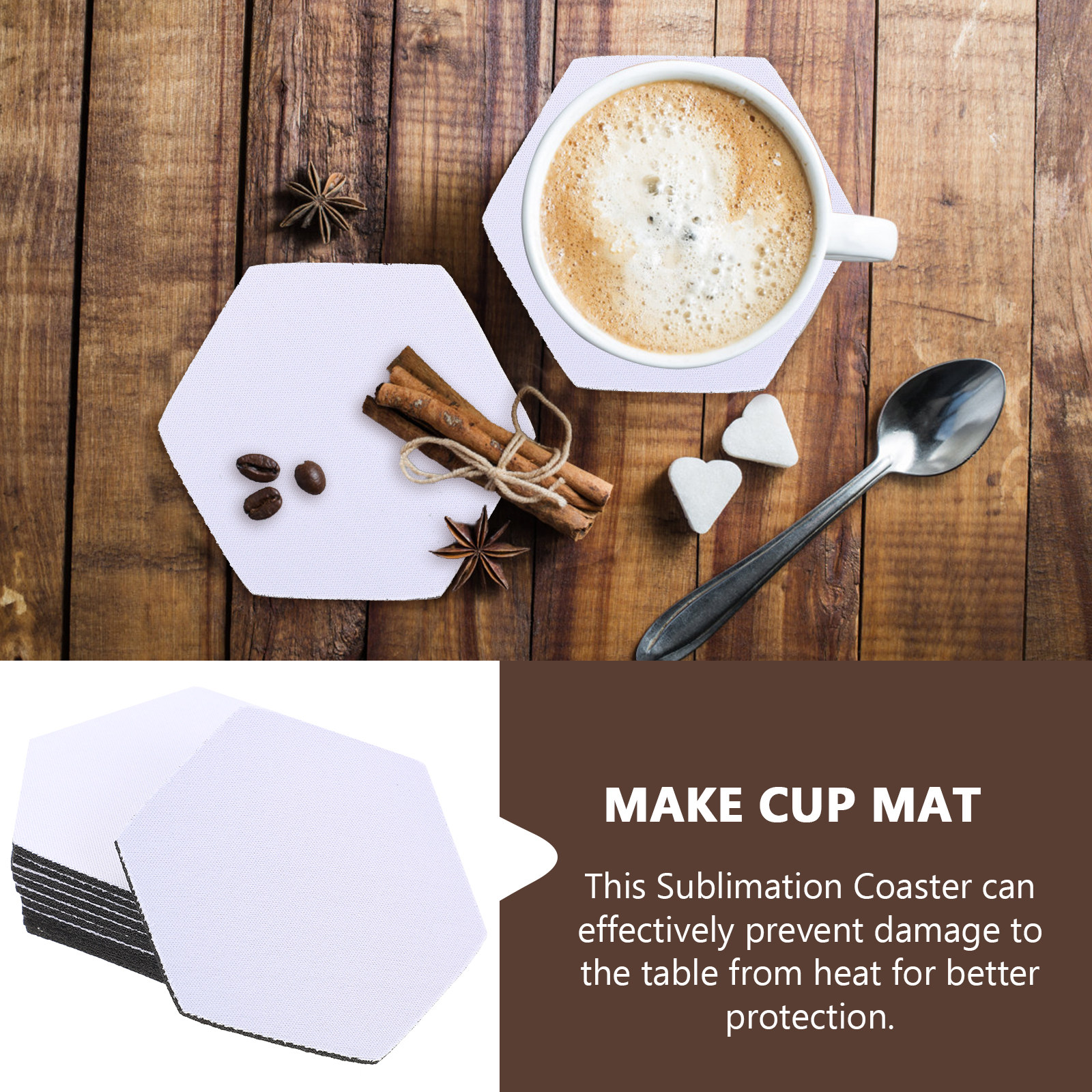 10Pcs Sublimation Blank Coaste - Coaster Sublimation Blank incelemesi ve fiyatı