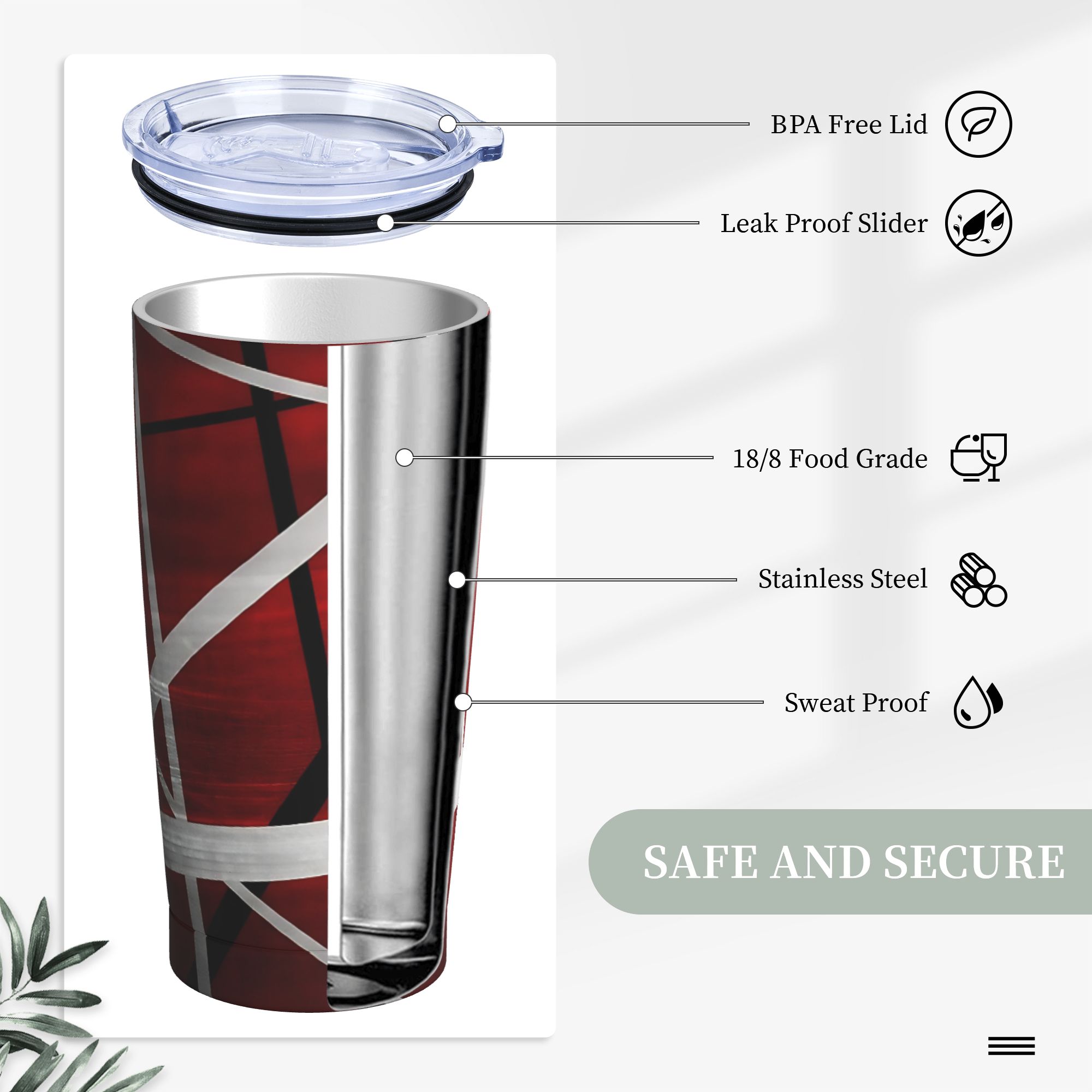 V-Van Halens Red Black White T - Tumbler 20Oz White incelemesi ve fiyatı