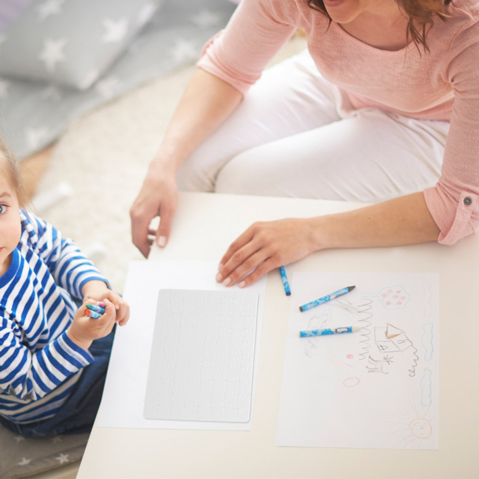 4 Sheets DIY Blank Puzzle Piec - Puzzle Blank White incelemesi ve fiyatı