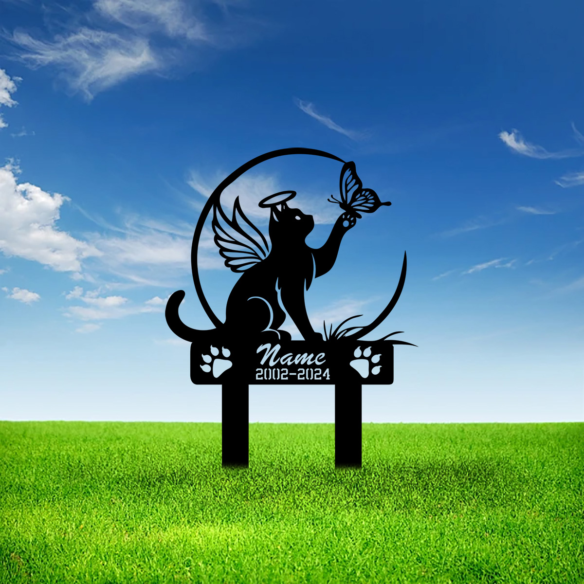 Cat Garden Stake - Metal Cat w - Yard Sign Blank incelemesi ve fiyatı